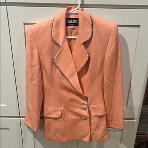 Solini New York Women’s Vintage Blazer with Rhinstone Trim Size 4